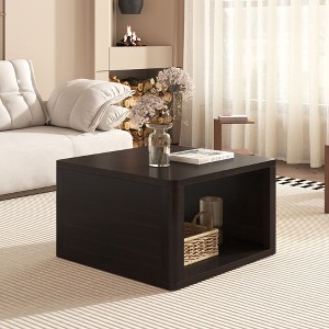 NicBex 30.8" Square Coffee Table with Storage,2-Tier End Table with Open Shelves,Side Table with Sturdy Frame,Center Table for Living Room - 1 of 4