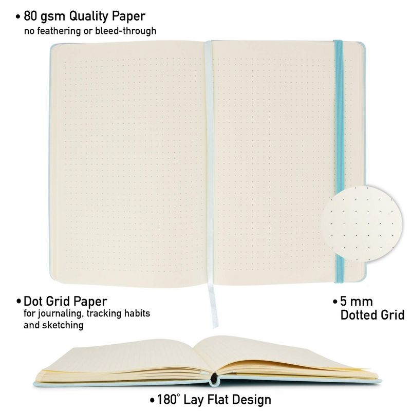 Simply Genius A5 Dotted Notebooks with Hardcover - Journals for Writing - Grid Notebook - 192 pages, 5.7" x 8.4" (Light Blue, 20 Pack), 2 of 7