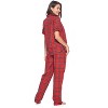 Ashford & Brooks Women's Woven Short Sleeve Shirt and Pajama Pants Set - 3 of 4