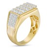 Pompeii3 1Ct Men's Diamond Rectangle Multi-Row Ring in 10k Yellow Gold - 2 of 4