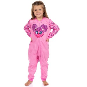Sesame Street Pajamas Abby Toddler Girls' Front Zip Fleece Footless Sleeper - 1 of 4