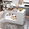 Famapy Glass-Top Closet Organizer White Dressing Island Ample Storage Dresser Display Storage Cabinet Closet Vanity Island Storage  Beauty Organizer - 4 of 4