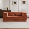 Modern Oversized Circle Fleece Convertible Boneless Loveseat with DIY Modular Design and High-Density Padding - 2 of 4