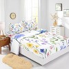Boersma Colorful Flowers Sheets Set Twin Dragonfly Bedding Set Fresh Floral Flat Sheet Set for Women, 4Pcs Retro Farmhouse Bed Set with 2 Pillowcases - 3 of 4