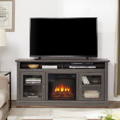 NicBex TV Stand Contemporary Fireplace TV Stand Media Console for TV Up to 65" with Storage Space for Living Room