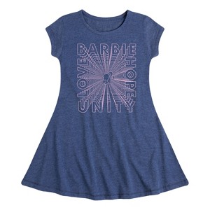 Girls' - Barbie - Barbie Hope Unity Love Fit & Flair Cap Sleeve Dress - 1 of 2