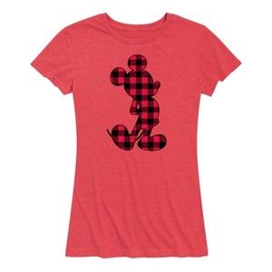 Women's - Disney - Mickey Plaid Short Sleeve Graphic T-Shirt - 1 of 4