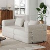 2-Seater Convertible Sofa Bed with Space-Saving Design, Modular Folding Floor Sofa with Side Storage Pockets, Chenille Fabric Sofa-Coolbibila - 3 of 4