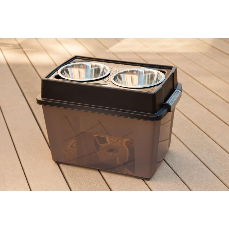IRIS USA Elevated Dog Food Bowl with Airtight Pet Food Storage Container, 3 of 8
