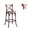 Metal and Wood Bar Chair with X-Shape Backrest - 4 of 4