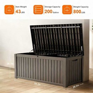 YARDGRACE large gallon resin deck box, lockable terrace indoor and outdoor storage box, waterproof storage box - 1 of 4