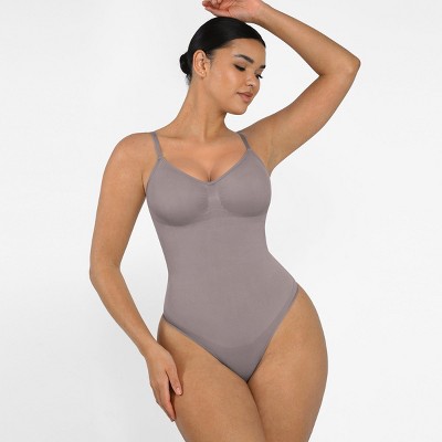 Feelingirl Women's Sculpt Seamless Thong Bodysuit Shapewear