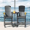 WestinTrends Azura Outdoor Tall Adirondack Chairs With Connecting Table Tray (Set of 2), White - 2 of 4