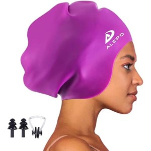 DSANE 2 Pack Kids Swim Caps for Boys Girls, Durable Silicone Swimming Cap with 3D Ear Pockets for Age 3-15 Toddler Child Youth Teen Unisex - 1 of 1