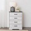 Prepac Rustic Ridge Farmhouse 4 Drawer Wooden Bedroom Dresser Washed White - image 4 of 4