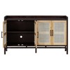 Okak Rustic Decorative Rattan Doors Sideboard Cabinet with Adjustable Shelves for Dining Room - 2 of 4