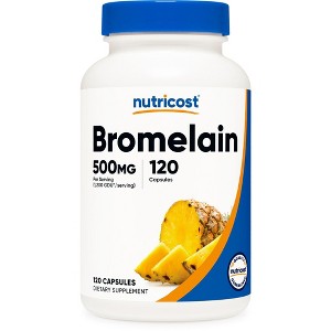 Nutricost Bromelain 500mg, 120 Vegetarian Capsules - Bromelain (1200 GDU), GMO Free, Gluten Free - 1 of 4
