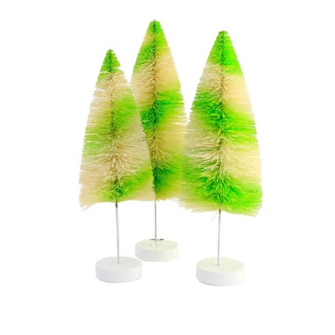 Mini Green Ombre Bottle Brush Trees  Bethany Lowe Christmas 