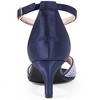 BLISSFUL STEP Women's Rhinestone Ankle Strap Kitten Heel Sandals - 3 of 4