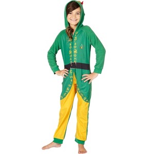 Intimo INTIMO Elf The Movie Buddy The Elf One Piece Costume Pajama Set, Green, 6/7 Green - 1 of 4