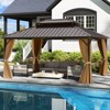 Costway 16 x 12 FT Hardtop Gazebo Aluminum Frame Permanent Pavilion with Curtains & Netting - 4 of 4