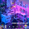 Aheaplus L Shaped Desk with Hutch, Gaming Desk with Led Lights - 2 of 4