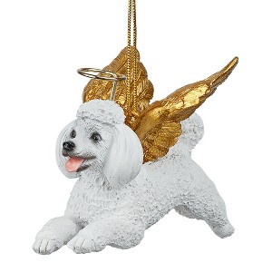 Design Toscano Honor the Pooch: White Poodle Holiday Dog Angel Ornament - 1 of 4