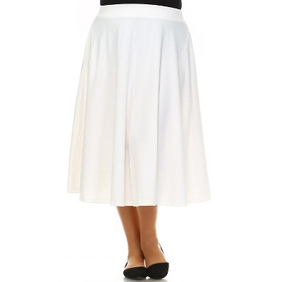 Women's Plus Size Tasmin Flare Midi Skirts - White Mark