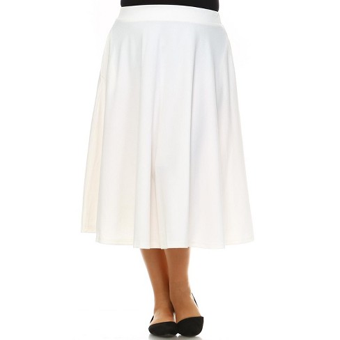 Plus size white flare skirt best sale