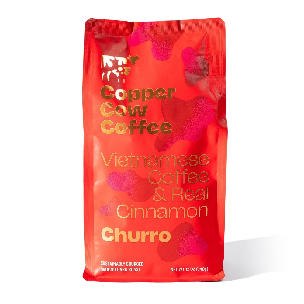 Photos - Coffee Copper Cow Churro Dark Roast Ground Vietnamese  - 12oz