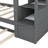 NicBex Twin over Twin Bunk Bed Pine Triple Bed Frame with Trundle, Storage Stairs and Full Length Guardrail for Bedroom, No Box Spring Required - 4 of 4