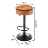 CAVINAS Adjustable Swivel Bar Stool with Hidden Storage, PU Leather Seat, 28"-36.2" Height Range, Set of 2 Armless Bar Chair with Metal Frame - 4 of 4