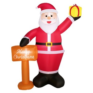 Itopfox 6ft Christmas Inflatables Decorations with LED Lights Easy Setup Weather Resistant Santa Claus Holiday Yard Lawn Indoor Display 1 Piece - 1 of 4