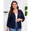 YESFASHION Womens Plus Size Summer Cardigan 3/4 Length Sleeve Sweaters Lightweight Casual Knitted Open Front Cardigans - 2 of 4