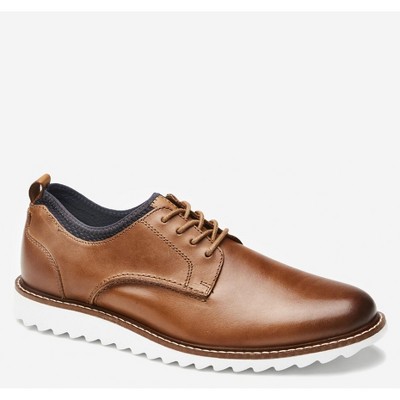Johnston & Murphy Men's Leather Duncan Plain Toe Dress Casual Lace-up Shoe, Tan, Size 11.5