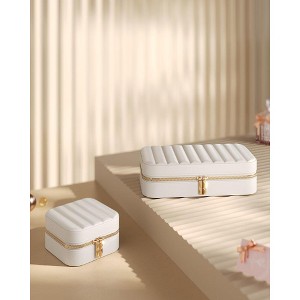 ANAH Collection - Travel Jewelry Case, Small Jewelry Box Organizer with Mirror, Portable, Zippers, Gift Idea - 1 of 4