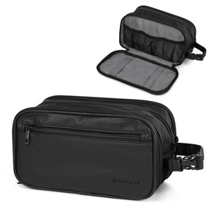 PAVILIA Toiletry Bag for Men, Travel Pouch Essentials Shaving Dopp Kit, Water Resistant Organizer Case Accessories - 1 of 4