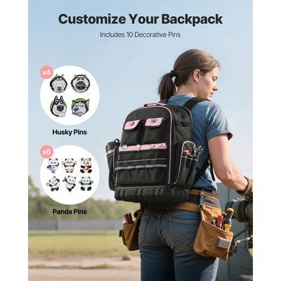HBEZON 56-Pocket Tear-Resistant Jobsite Backpack for Electricians with Durable Oxford Fabric, Ergonomic Design, and Personalization Options — фото 6