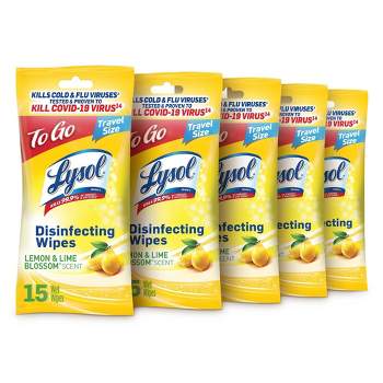 Lysol Disinfecting Wipes - Lemon and Lime Blossom - 15ct/5pk - Bundle