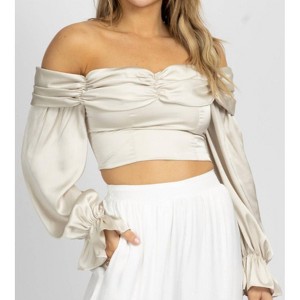 Women's SATIN OFF SHOULDER BLOUSE - Fore - 1 of 4