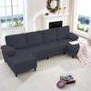 Mjkone 110" U-Shaped Sectional Sofa Couches with Double Chaises and Sleepable Armrests,Corduroy Upholstered 4-Seater Sofa - 4 of 4
