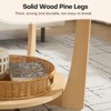 Bekrvio 31.5'' Round Coffee Table with Solid Wood Pine Legs, 2-Tier Boho Wood Coffee Table with Storage Shelf - 3 of 4