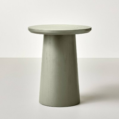 Wooden Round Pedestal Accent Side Table - Sage Green - Hearth & Hand™ with Magnolia