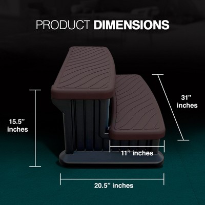 Espresso and Black Universal Spa & Hot Tub Steps with No-Slip Grip