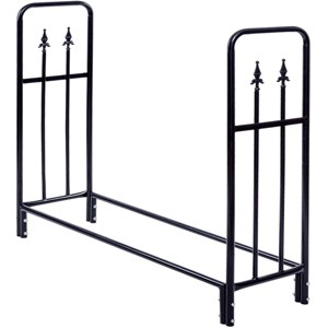 Tangkula 4 Feet Outdoor Firewood Storage Holder Heavy Duty Steel - 1 of 4