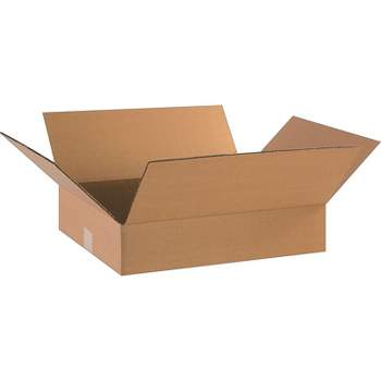 The Packaging Wholesalers Flat Corrugated Boxes 18" x 14" x 4" Kraft 25/Bundle BS181404