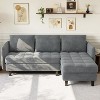 L-Shaped Sectional Sofa with Storage Chaise, Deep Seat Chenille Couch with Plush Pillows for Living Room and Apartment - 2 of 4