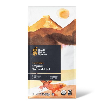 Signature Organic Tierra Del Sol Medium Roast Ground Coffee - 12oz - Good u0026  Gather™ : Target