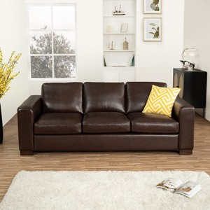 Home Imports Emporium Oversized Upholstered Loveseat and Sofa Set for Living Room in Genuine Leather - 1 of 4