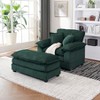 Corduroy Chaise Lounge Single Sofa With 2 Toss Pillows and a Ottoman Upholstered Accent Chairs, White/Orange/Green/Gray/Black-ModernLuxe - 3 of 4
